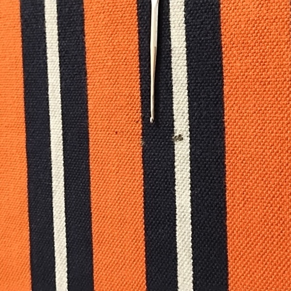 Chaps Men's Cotton Striped Polo Rugby Shirt in Orange Dark Navy Grey Stripes - Picture 11 of 13